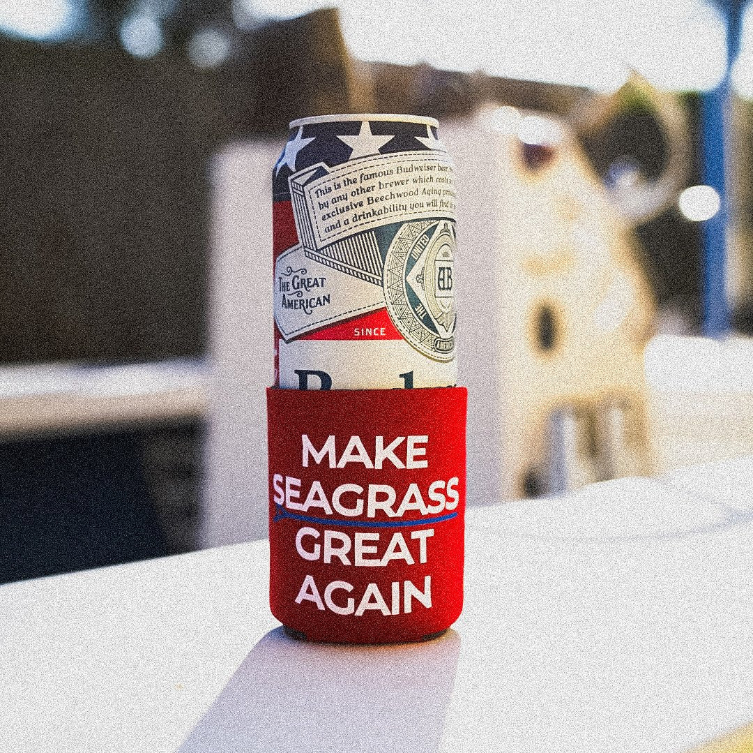 Make Seagrass Great Again Koozie