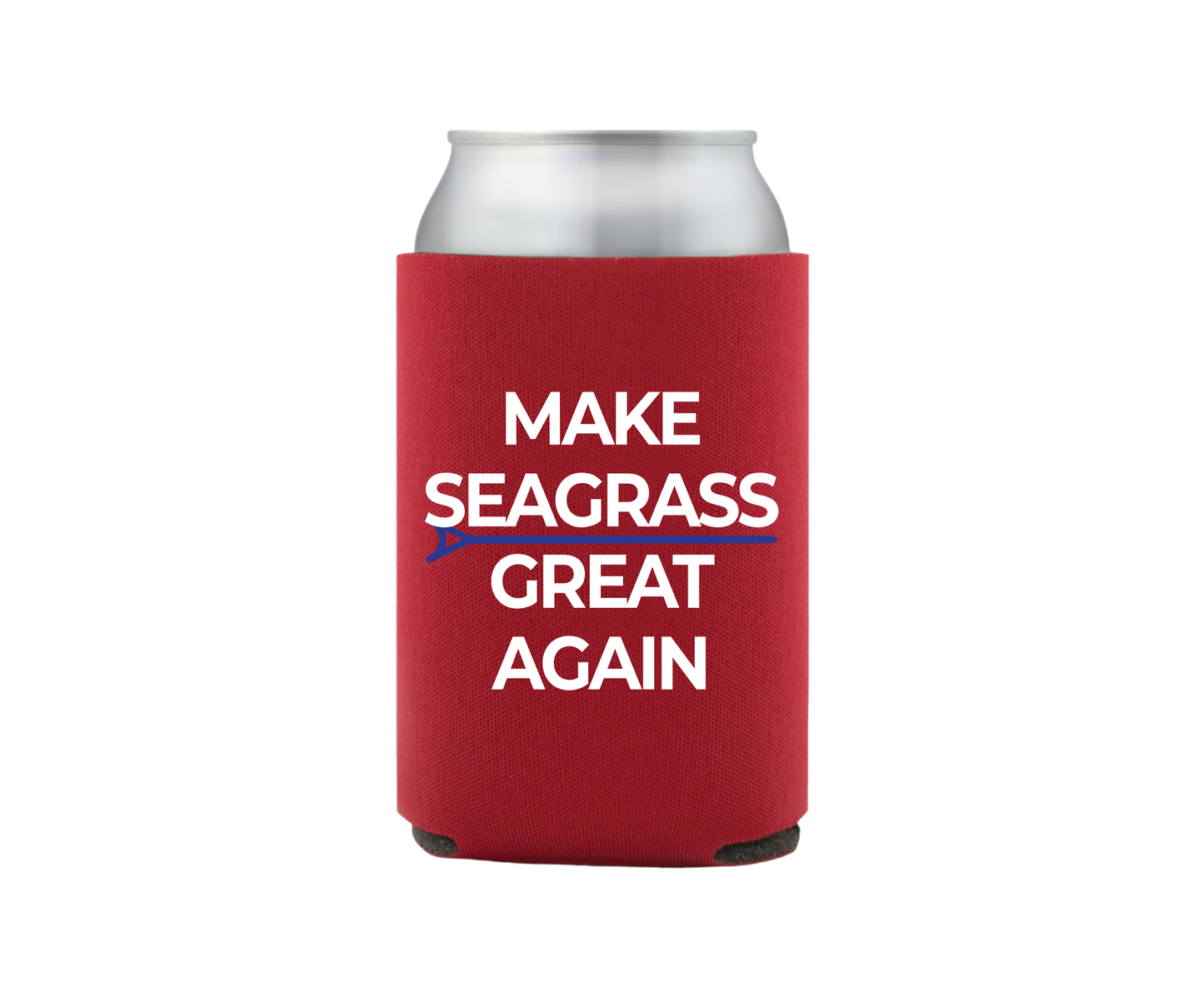 Make Seagrass Great Again Koozie